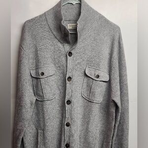 Collars & Co. Napoli Collection Wool Blend  Sweater Jacket Men's XL | Gray